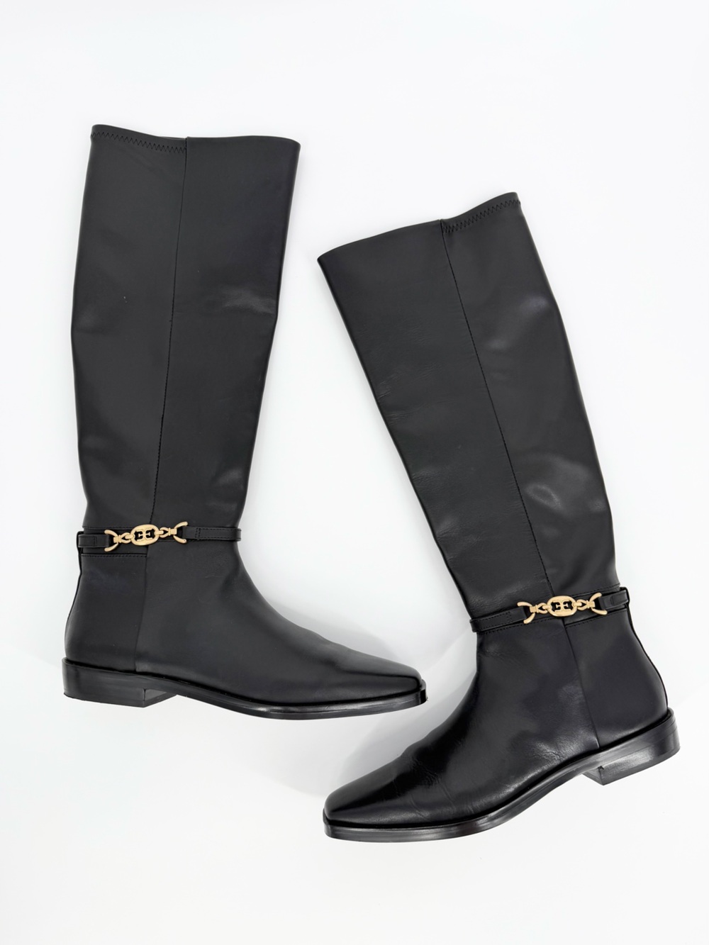Sam Edelman Clive Knee High Black Leather Boots